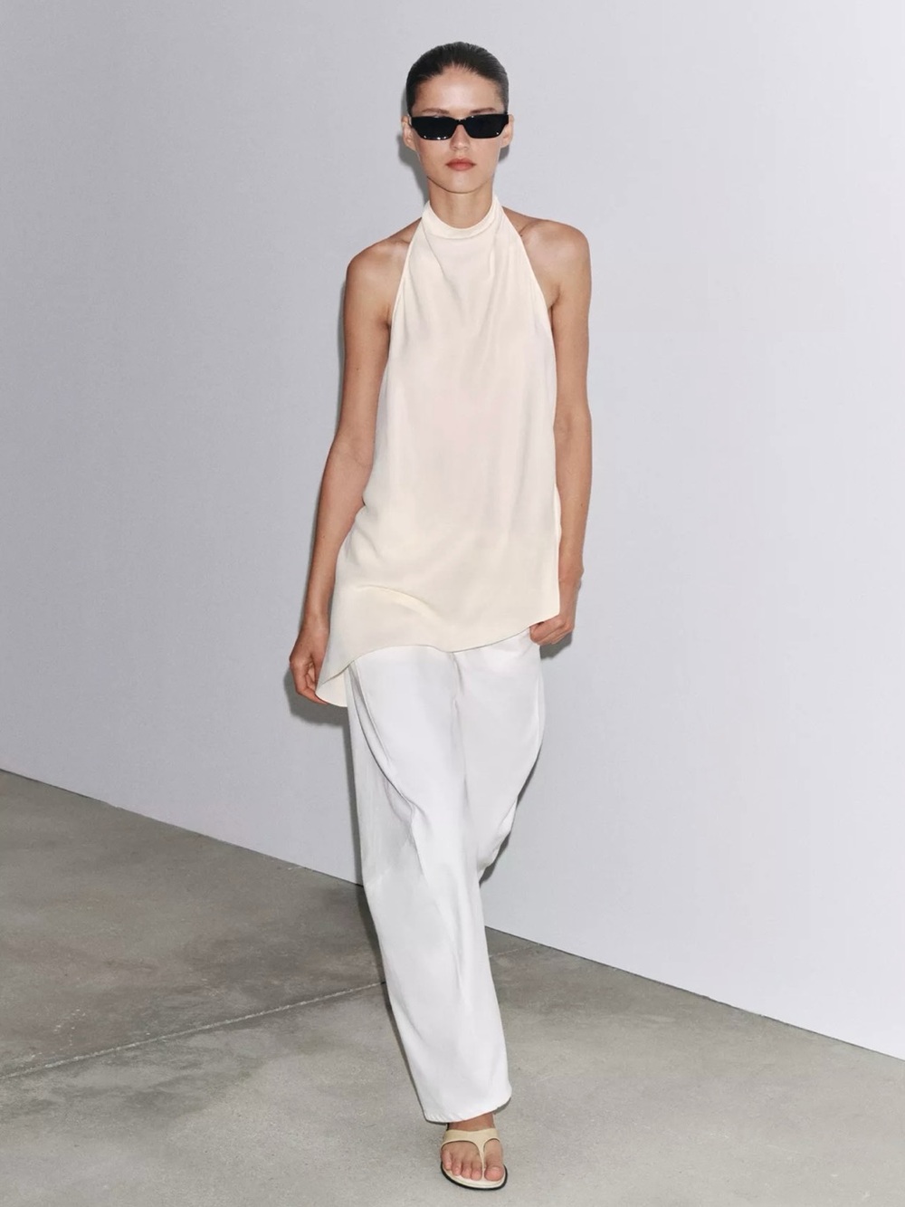 ZARA zw collection satin Halter Top with Matching Pants - Picture 3 of 9